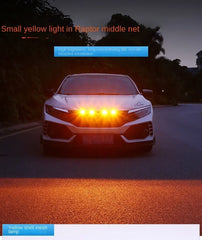 Universal Car Front LED Grill Lights Smoked Amber White 4LED Grill Light Eagle Eye Lamp for Off Road Trunk SUV Ford Toyota