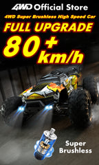 4WD 1:16 80KM/H Super Brushless 50KM/H Brushed RC Car 4x4 Off Road Remote Control High Speed Drift Monster Truck Toy  Kids Adult