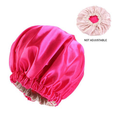 New Satin Hair Cap For Sleeping Invisible Flat Imitation Silk Round Haircare Women Headwear Ceremony Adjusting Button Night Hat