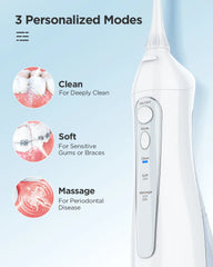 Water Flossers Teeth Cleaner Oral Irrigator Rechargeable Portable Dental 3 Modes Water Tank for Teeth 300ML Waterproof