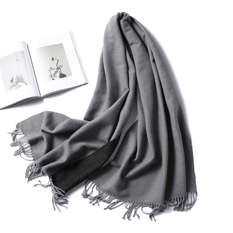 Winter Cashmere Scarf Women Thick Warm Shawls Wraps Lady Solid Scarves Fashion Tassels Pashmina Blanket Quality Foulard 2023 New