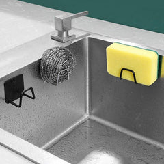 Kitchen Stainless Steel Sink Sponges Holder Self Adhesive Drain Drying Rack Kitchen Wall Hooks Accessories Storage Organizer - Wowza