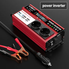 Power Inverter DC 12V To AC 220V 230V Transformer with 4 USB EU Socket Charge with LED Display for RV Phone Car