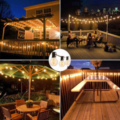 Solar Lights Outdoor G40 Garden String Lights USB Rechargeable Waterproof Outdoor Decoration Lights For Terrace Christmas