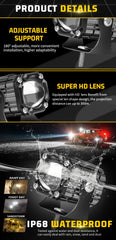 Strobe 2“ Led Work Light 12V 24V 3500K 6500K Combo Universal Motorcycles Headlight Fog Light Led Auxiliary Driving Lamp