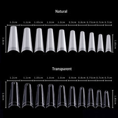 500pcs False Nail Art Tips French Natural Transparent Coffin False Nails Tips Acrylic UV Gel Nail Polish Manicure