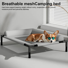 Raised Mesh Pet Sofa Bed with Removable Washable Bolsters Breathable Pet Sofa Cot Removable Cooling Dog Bed for Indoor & Outdoor