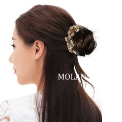 Molans Crystal Rhinestone Hair Claws for Women Flower Hair Clips Barrettes Crab Ponytail Holder Hairpins Bands Hair Accessories