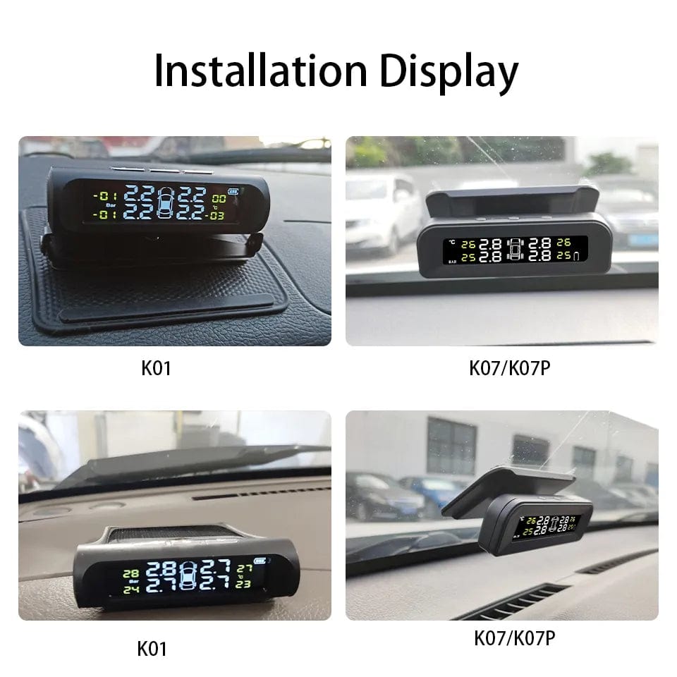 Smart TPMS Car Tyre Pressure Alarm Monitor System 4 Sensors  Display Solar Intelligent Tyre Pressure Temperature Warning