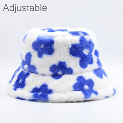 Winter Cow Leopard Faux Fur Fluffy Bucket Hats Women Outdoor Warm Sun Hat Soft Velvet Furry Fisherman Cap Girl Fashion Panama