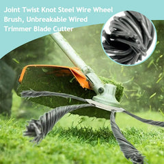 Brushcutter Head 20/23cm Steel Wire Wheel Head Upgraded Grass Trimmer Head Universal Weed Brush Removal Moss Rust Fit Gasoline Brushcutter