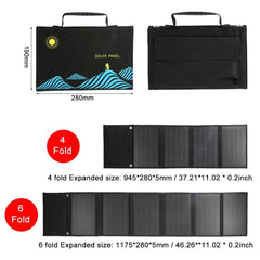 200W Solar Panel Portable Folding Bag USB+DC Output Solar Charger Outdoor Power Supply for Home Mobile Phone Power Generator