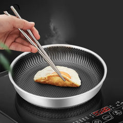 Stainless Steel Frying Pan 316 Stainless Steel Wok Pan Double-sided Honeycomb Skillet Suitable for All Stove