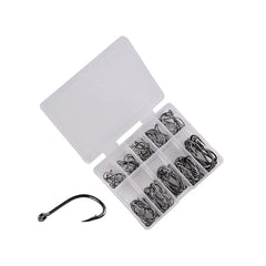 Fishing Hooks Set 100Pcs Box 10 Series High Carbon Steel Single Circle Fishing Hook Fly Fishing Jip Barbed Carp Hooks