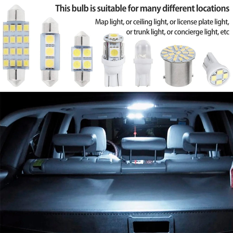 42pcs LED Car Interior Lights Bulb T10 6000K SMD LED Replacement License Plate/Reading Light Bulbs Xenon White Interior Light