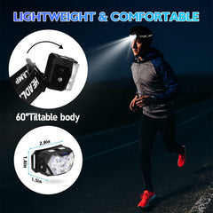 9 Led Strong Headlamp USB Rechargeable Motion Sensor Headlight Portable Fishing Camping Outdoor Head Lamp Work Flashlight