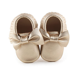 Baby Shoes Newborn Infant Boy Girl First Walker PU Sofe Sole Princess Bowknot Fringe Toddler Baby Crib Shoes Casual Moccasins