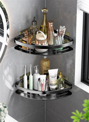 Bathroom Shelf Aluminium Alloy Shampoo Rack Makeup Storage Organizer Shower Shelf Bathroom Accessories No Drill Wall Corner Shelf