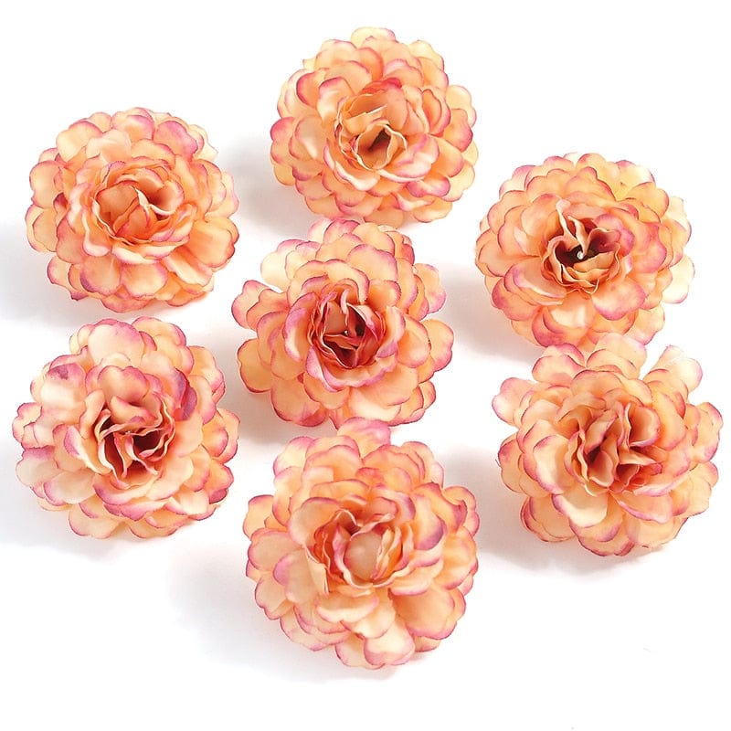 Rose Artificial Flowers Heads 4.5cm Fake Flowers For Wedding Party Decoration Home Decor DIY Craft Wreath Cake Gifts Accessories