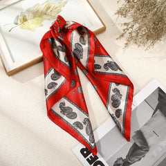 Haimeikang 60*60cm Square Silk Scarf Women Headband Fashion Print Neck Scarfs Office Hair Band Hand Kerchief Female Bandana