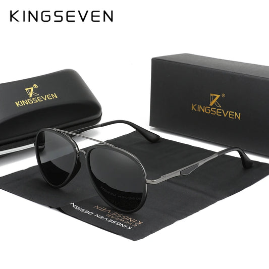 KINGSEVEN Brand Classic Pilot Polarised Sunglasses Men's Driving Male Sun Glasses Eyewear UV Blocking Oculos N7936