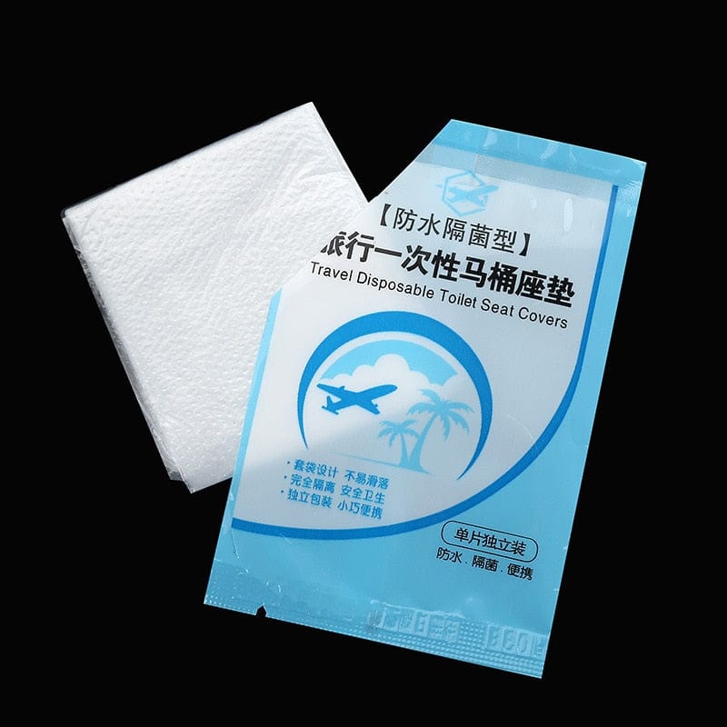 50Pcs Disposable Toilet Seat Cover Mat Portable 100% Waterproof Safety Toilet Seat Pad For Travel/Camping Bathroom Accessiories