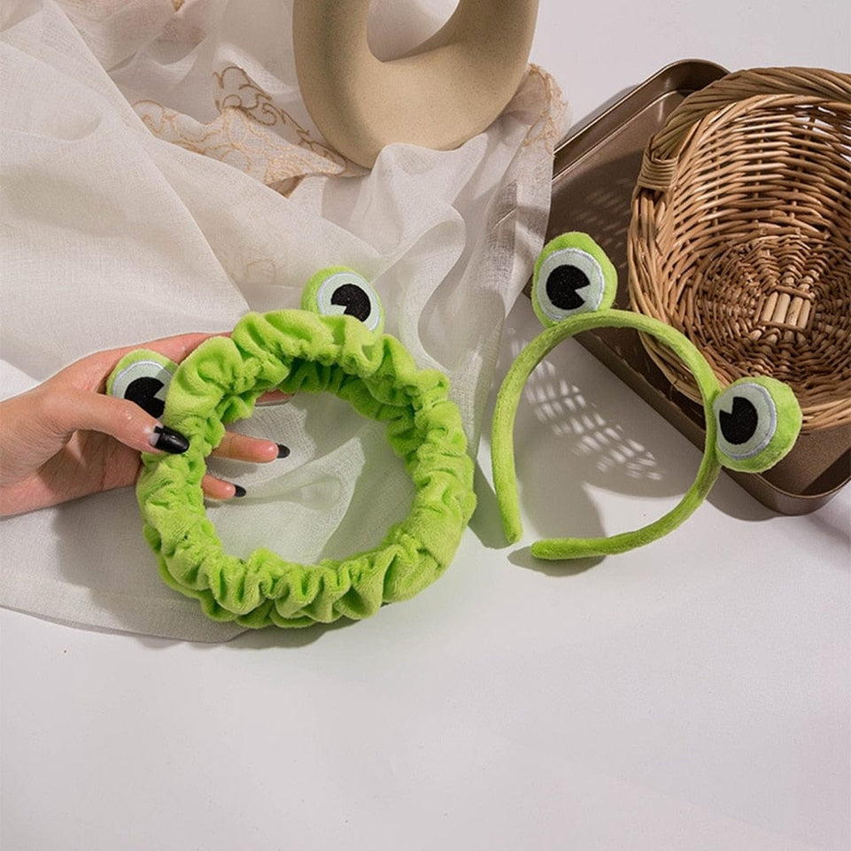 Funny Frog Makeup Headband Wide-brimmed Elastic Hairbands Cute Girls Hair Bands Women Hair Accessories Girls Hairband