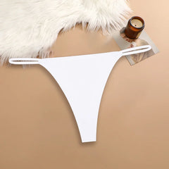 3PCS Seamless Thong Women Thin Strap Low Waist High Flexibility Panties Sexy Underwear Ladies Briefs T-back Comfortable Women