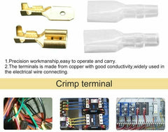 Wire Connector Male Female Box Insulated Cable Macho Connector 2.8/6.3mm Electrical Crimp Terminals Spade Connectors Assorted Kit