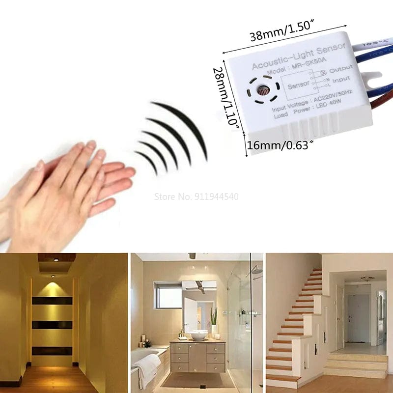 MRSK50A Home Improvement Smart Switches Module 220V Detector Sound Voice Sensor Intelligent Auto on Off Light Switch Accessories