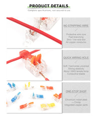 T-Type Stripping Free Wiring Connector With Fixing Hole Quick Branch  Splice Junction box lever Wire connector 32A