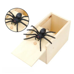 Trick Spider Funny Scare Box Wooden Hidden Box Quality Prank Wooden Scare Box Fun Game Prank Trick Friend Office Toys