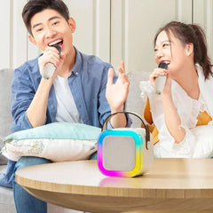 Karaoke Machine Portable 5.3 PA Speaker System with 1-2 Wireless Microphones Home Family Singing Children's Gifts