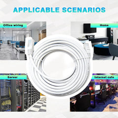 Ethernet Cable - Supports Cat6 / Cat5e / Cat5 RJ45 Computer Networking Cord Injection Moulding Crystal PVC head