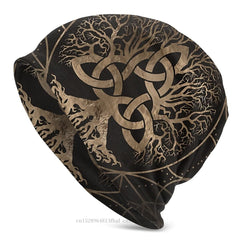 Bonnet Hats Viking Men Women's Thin Hat Tree Of With Triquetra Cap Street Skullies Beanies