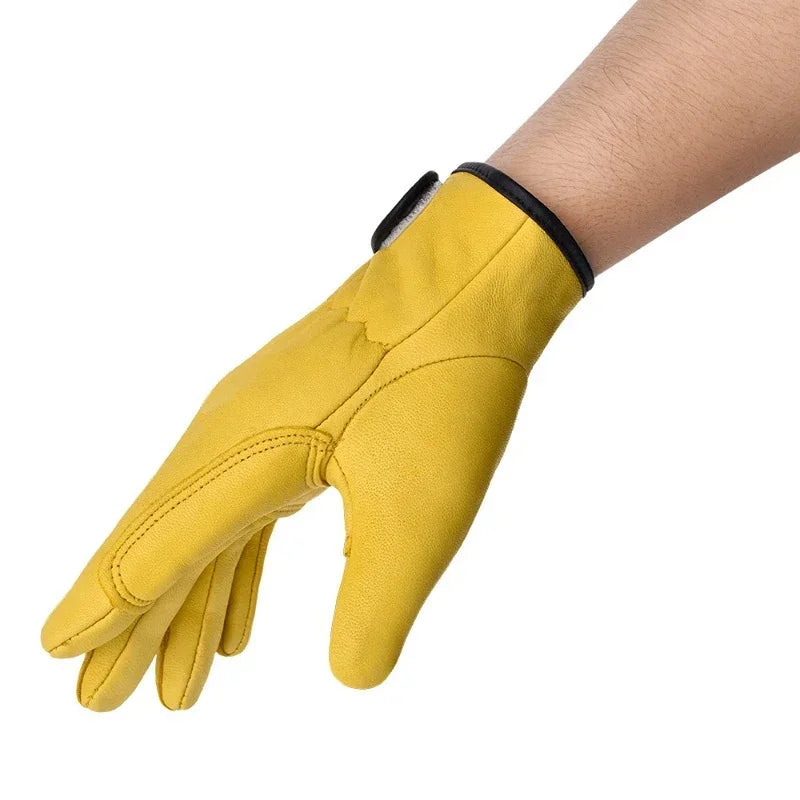Working gloves sheepskin leather workers work welding safety protection garden sports motorcycle driver wear-resistant gloves
