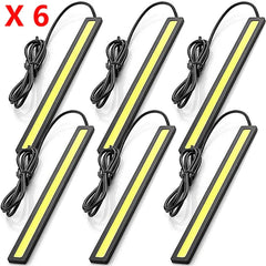 6 pieces Daytime Running Light Super Bright 17cm LED COB Fog  Waterproof 12V 6500K Car Light Auto Interior Styling Bar Lamp