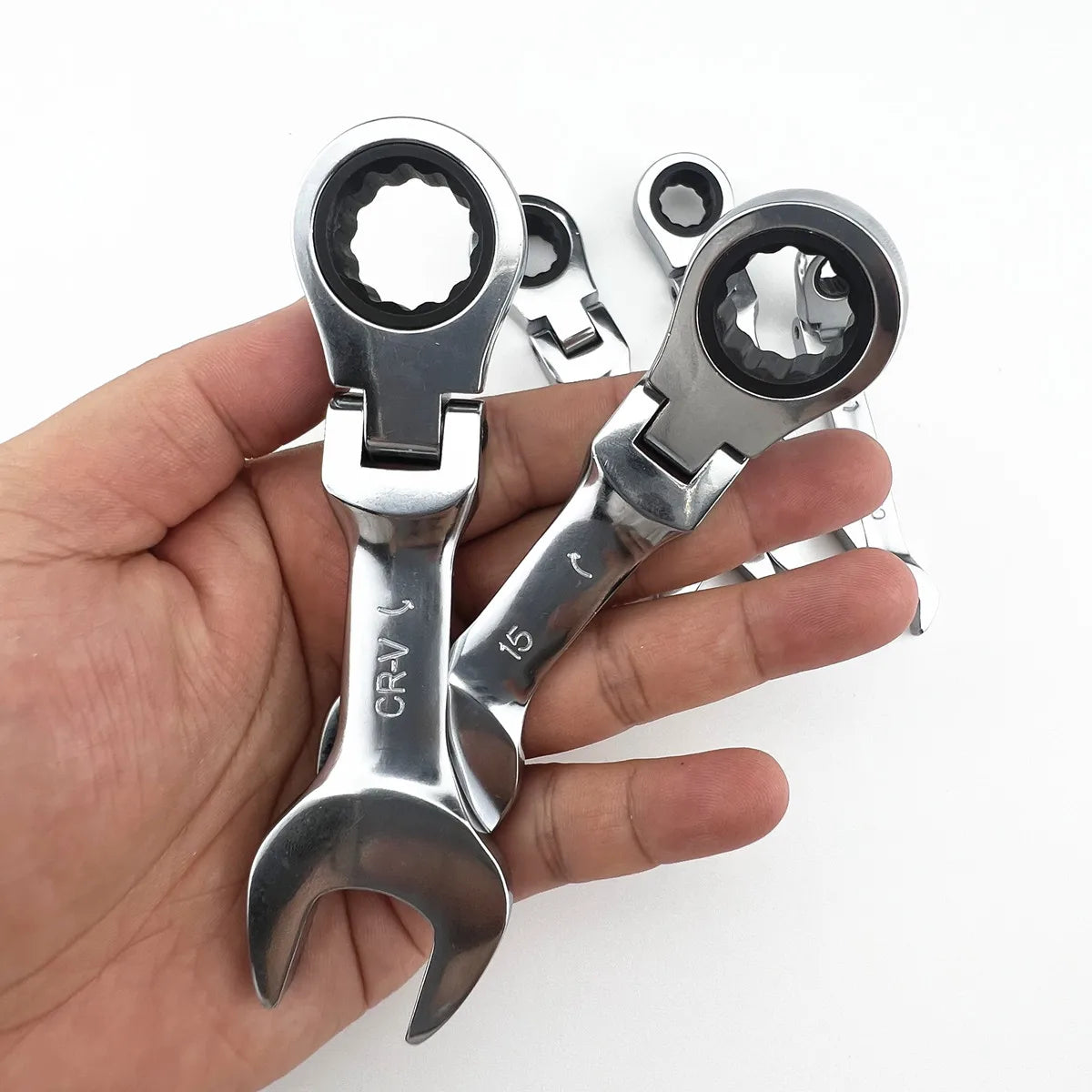 Compact Dual-Head Ratchet Wrench – Swivel Head & Quick-Release Design