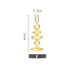Vintage Glass French Style Candlestick Crystal Glass Candle Holders Simple Wedding Romantic Candlelight Dinner Home Decoration