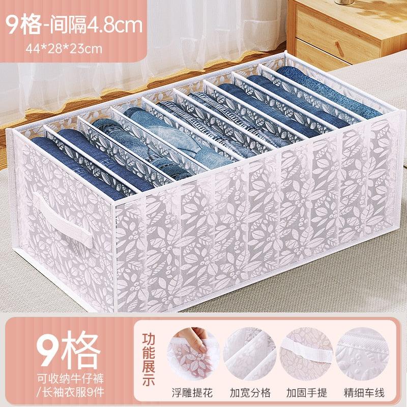 Sweater Clothes Storage Grid Boxes Student Dormitory Wardrobe Closet Drawer Organizer T-shirt Pants Clothing Separation Box - Wowza