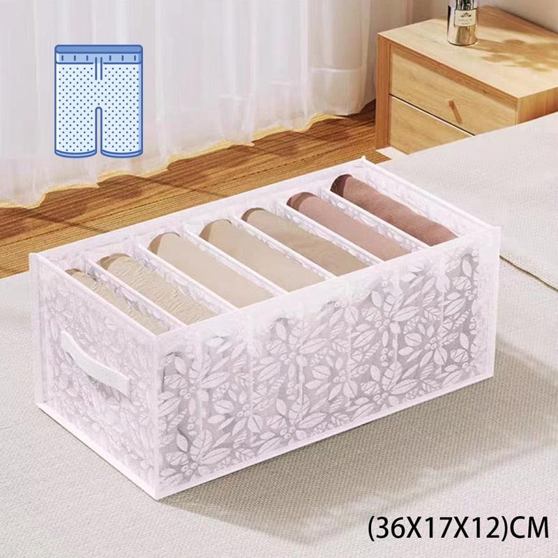 Jeans Compartment Storage Box Closet Clothes Drawer Mesh Separation Box Stacking Pants Drawer Divider Can Washed Home Organizer - Wowza