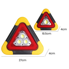 Car Emergency Breakdown Warning Triangle Red Reflective Safety Hazard Lamp Vehicle Tripod Stop Logo LED Light