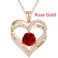 Fashion Income Rose Flower Pendant Necklace Anniversary Party Accessories Birthday Mother's Day Jewellery Gifts Mom Ladies Girls