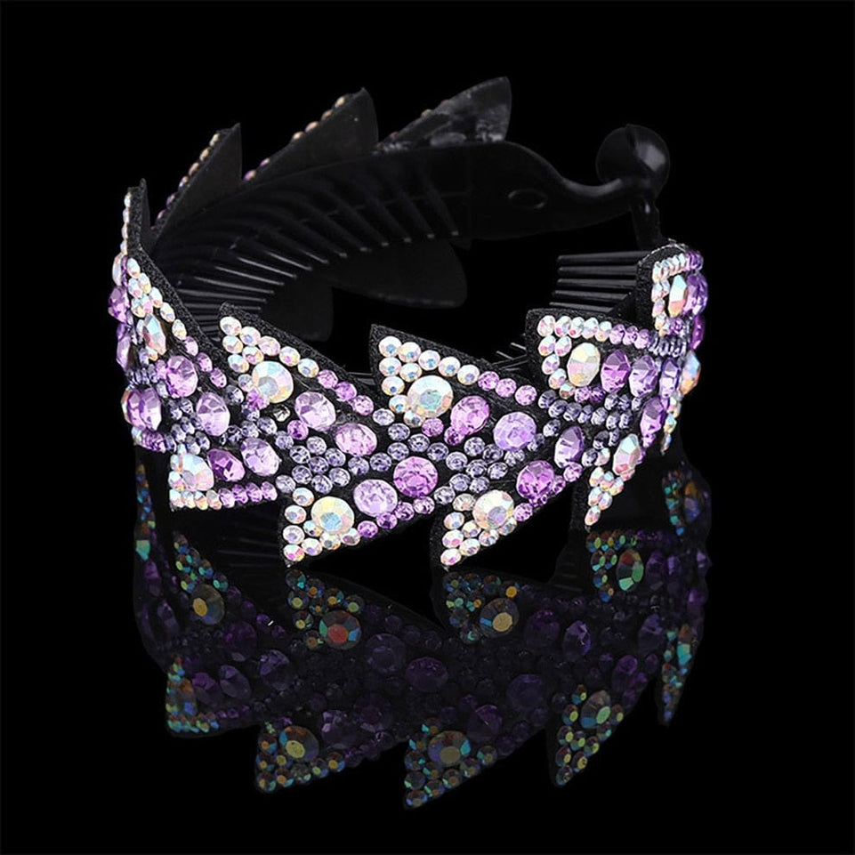 Molans Crystal Rhinestone Hair Claws for Women Flower Hair Clips Barrettes Crab Ponytail Holder Hairpins Bands Hair Accessories