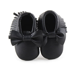 Baby Shoes Newborn Infant Boy Girl First Walker PU Sofe Sole Princess Bowknot Fringe Toddler Baby Crib Shoes Casual Moccasins