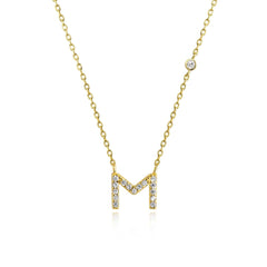 ANDYWEN 925 Sterling Silver Gold Small 26 Letters A- Z Zircon CZ Pendant Monogram Necklace Me 2020 Initial Alphabet M A Jewelry