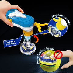 Infinity Nado 5 Deluxe Advanced Series Non Stop Battle Set Metal Spinning Top Gyro With Magnetic Launcher Anime Kid Toy