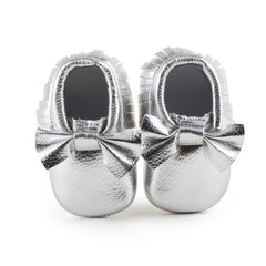 Baby Shoes Newborn Infant Boy Girl First Walker PU Sofe Sole Princess Bowknot Fringe Toddler Baby Crib Shoes Casual Moccasins