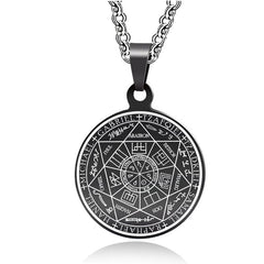 Pentagram Necklace Seven Archangel Amulet Protection Pentacle Pendant Necklaces for Women Men Trend Stainless Steel Jewelry Gift