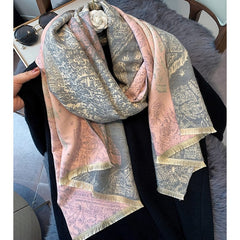 Luxury Winter Cashmere Scarf Women 2023 Design Warm Pashmina Blanket Horse Scarves Female Shawl Wraps Thick Foulard Bufanda